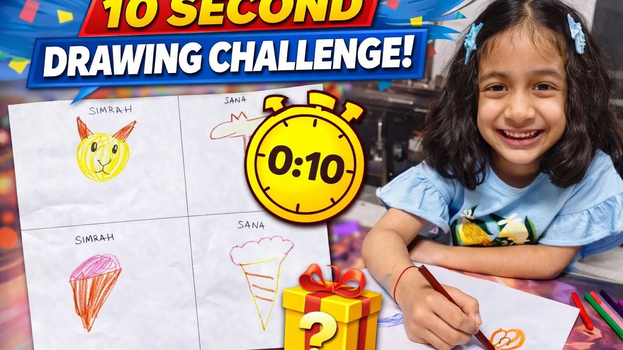 10 Second Drawing Challenge | Simrah vs Mom! 🎨⏱️