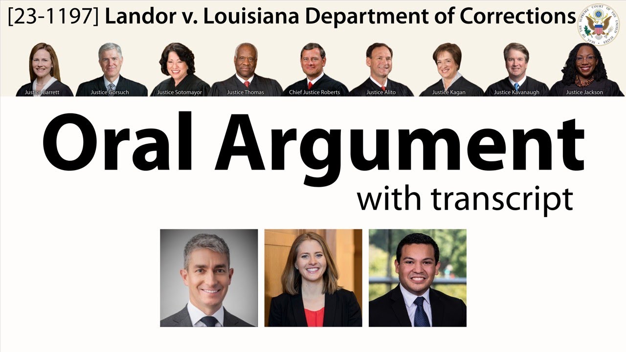 Oral Argument on a prison shaving the hair of a Rastafarian: Landor v. Louisiana Dept of Corrections