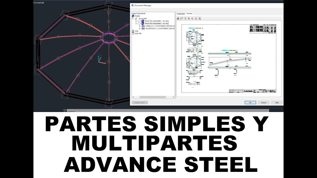 ADVANCE STEEL - CREACION DE MULTIPARTES