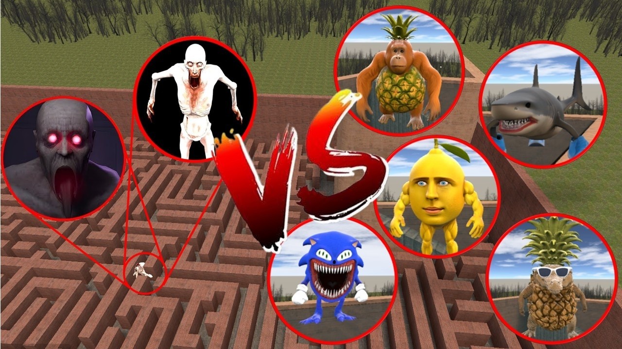 Sonic VS  Tung Tung Tung Sahur VS SCP 096 In Garry's Mod.#scp096  #garrysmod  #nextbots #fear​