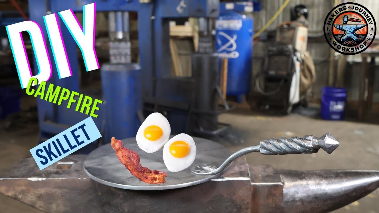 BLACKSMITHING - DIY Hand Forged Campfire SKILLET...PERFECT for outdoor cooking!!