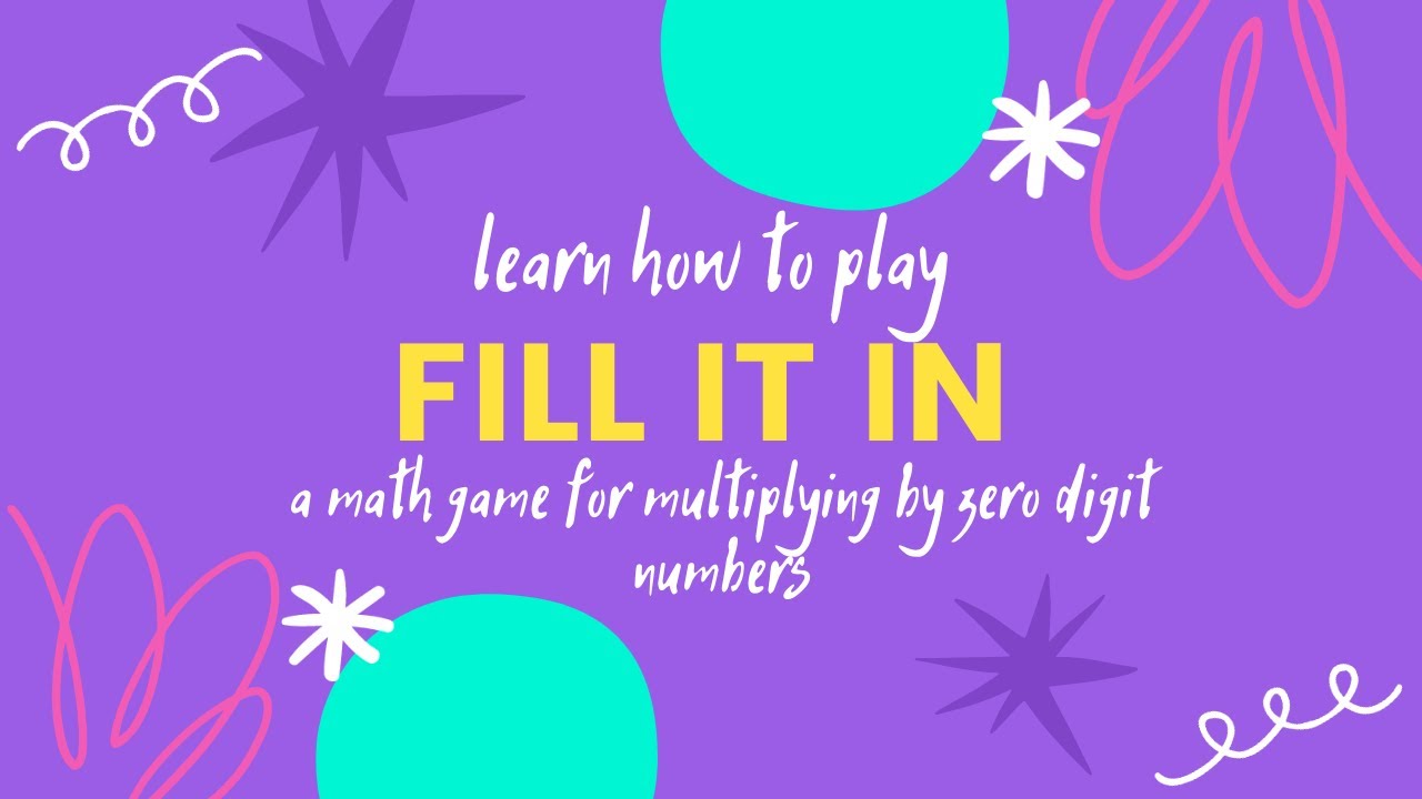 Fill it In Multiplication Math Game