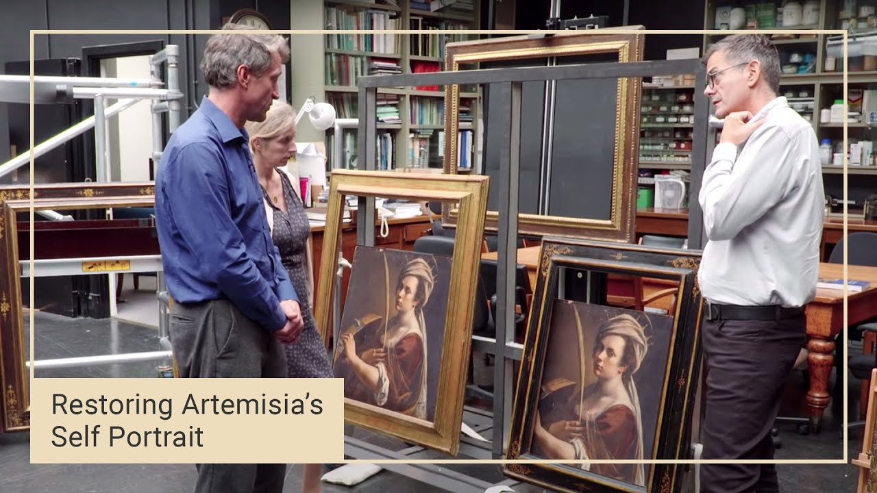 Choosing a frame | Art restoration of Artemisia Gentileschi's 'Self Portrait' | 12 of 14