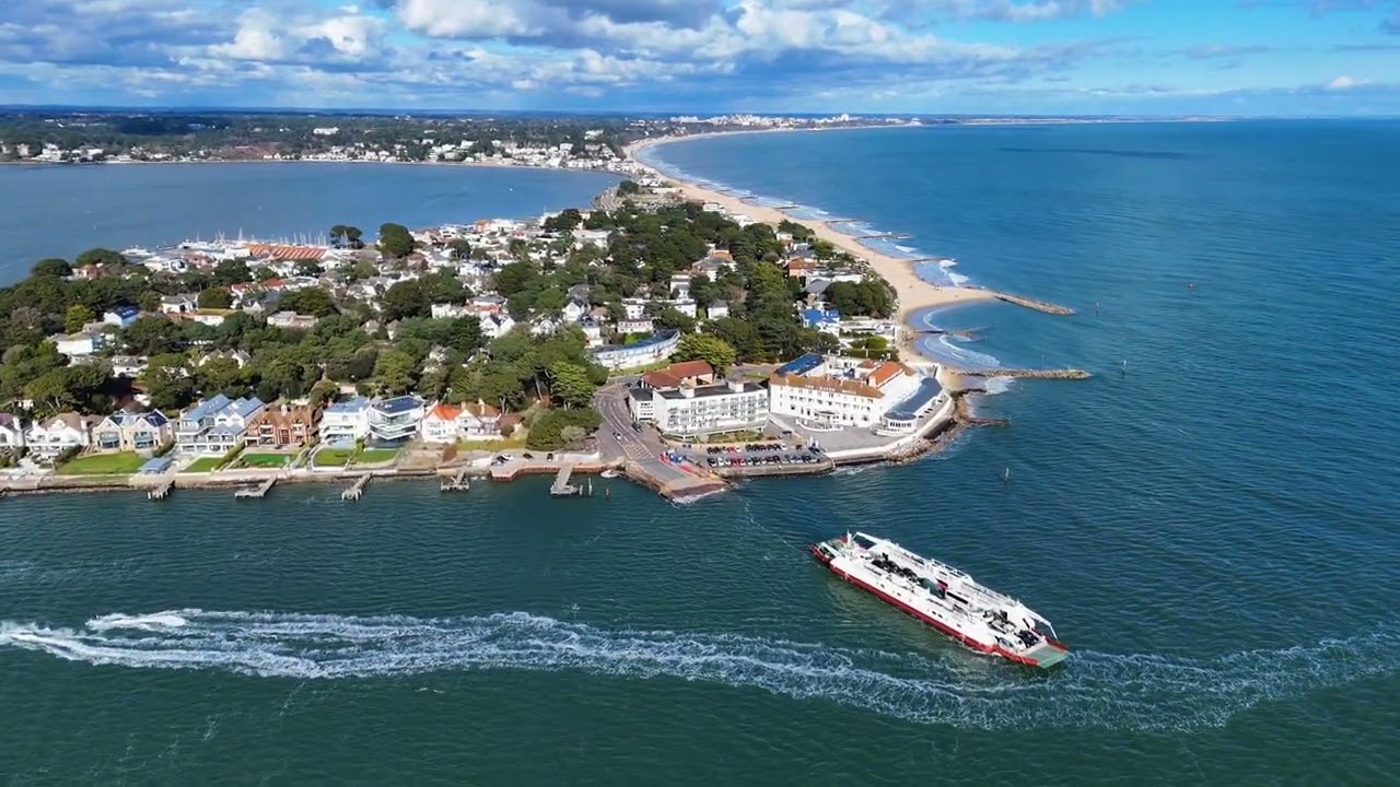 4k Drone. Studland, Sandbanks and Corfe Castle.