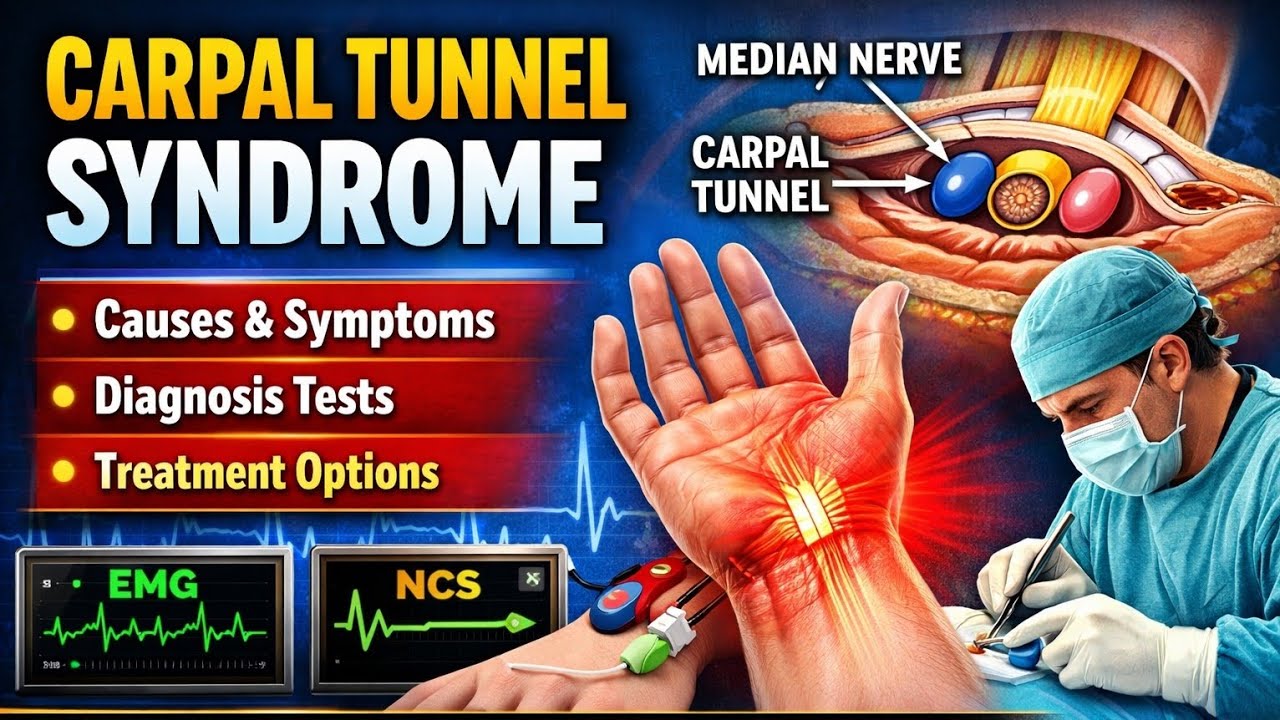 Carpal Tunnel Syndrome Made Easy in English | Causes, Symptoms, Diagnosis & Treatment