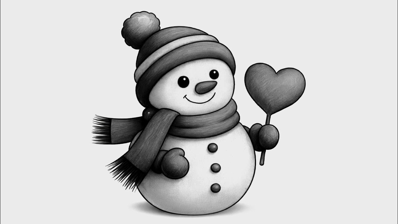 Snowman Art Drawing | Relaxing Winter Snowman Painting | Step by Step Snowman Art Tutorial|