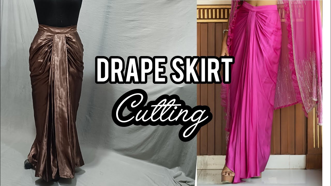 Drape skirt pattern | how to make draping skirt without dummy | Drape skirt cutting (part-1)