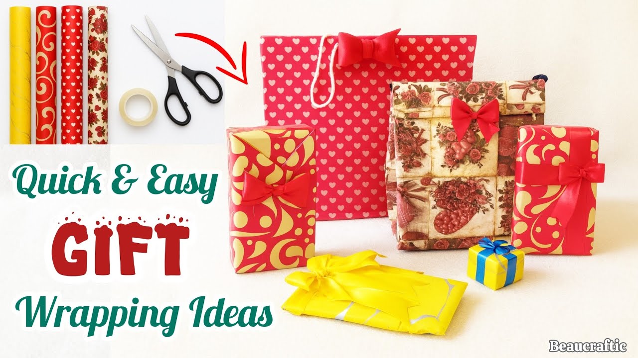 Creative Wrapping paper Ideas for Christmas and Birthday 🎁 آموزش پیچیدن کادو با کاغذ کادو تولد ، عید