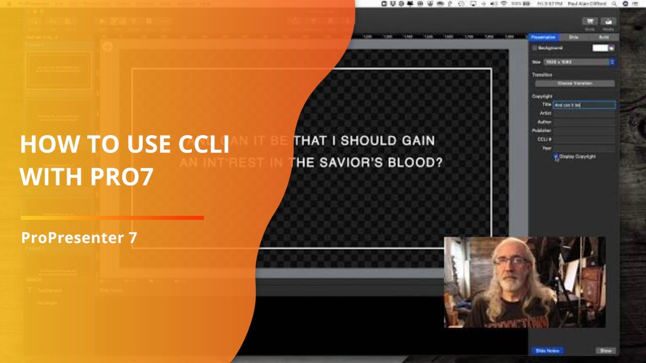 ProPresenter 7 Tutorial: How to enable and edit CCLI information and a hack for displaying the title