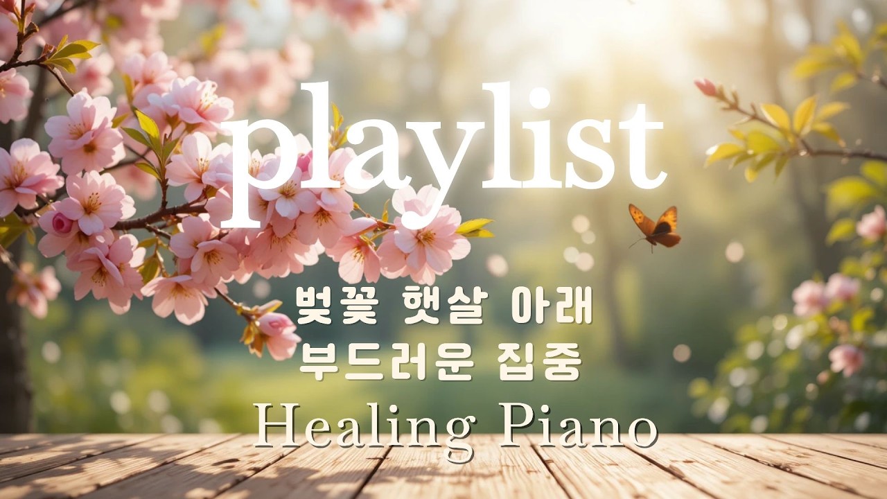 [9시간 피아노] 벚꽃 햇살 아래 잔잔한 집중 피아노 │ 병원·공부·업무 BGM