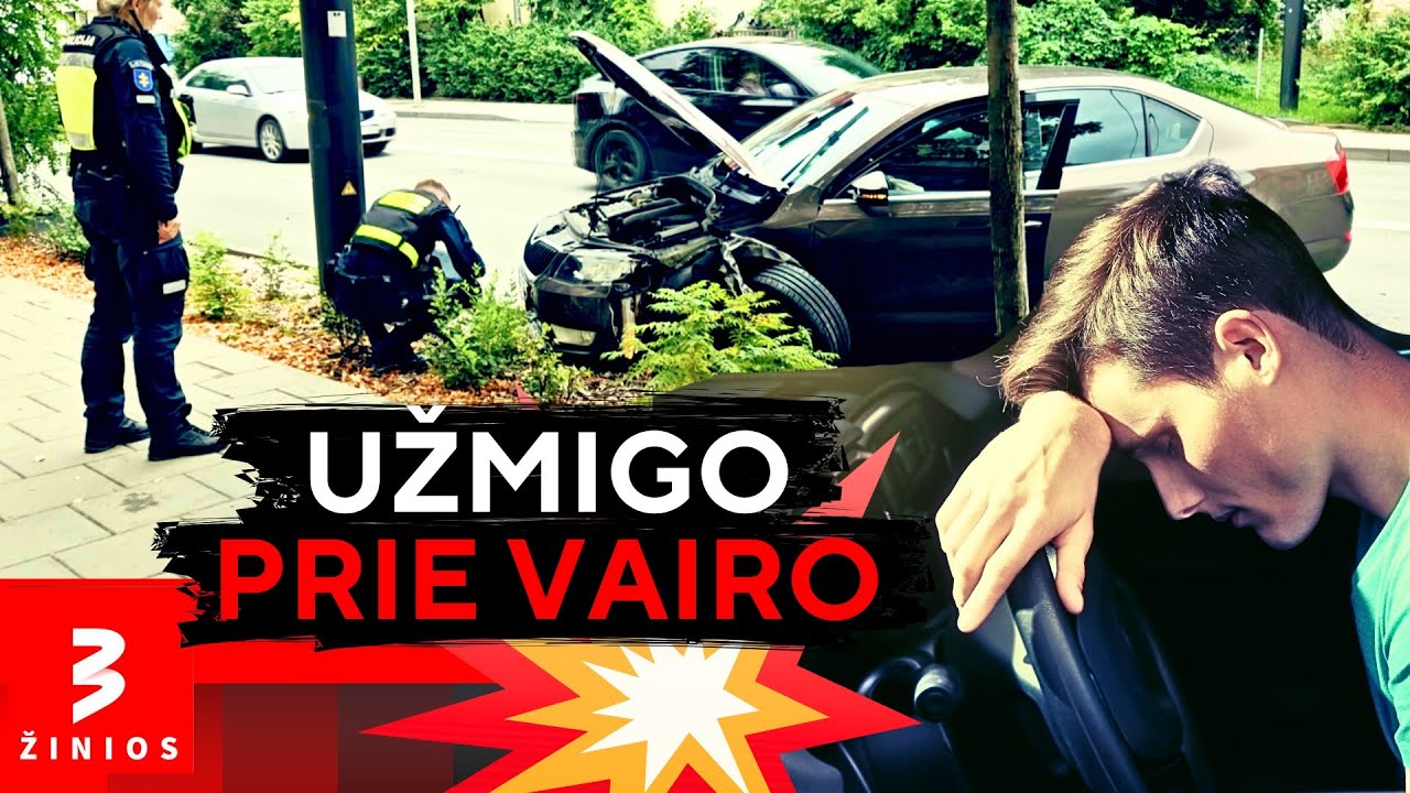 Prie vairo užmigęs jaunuolis sukėlė masinę avariją Vilniuje