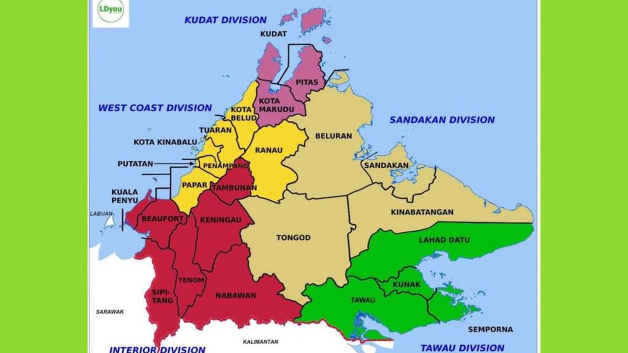 KELUASAN SETIAP DAERAH DI NEGERI SABAH YANG WAJIB DIKETAHUI!!!