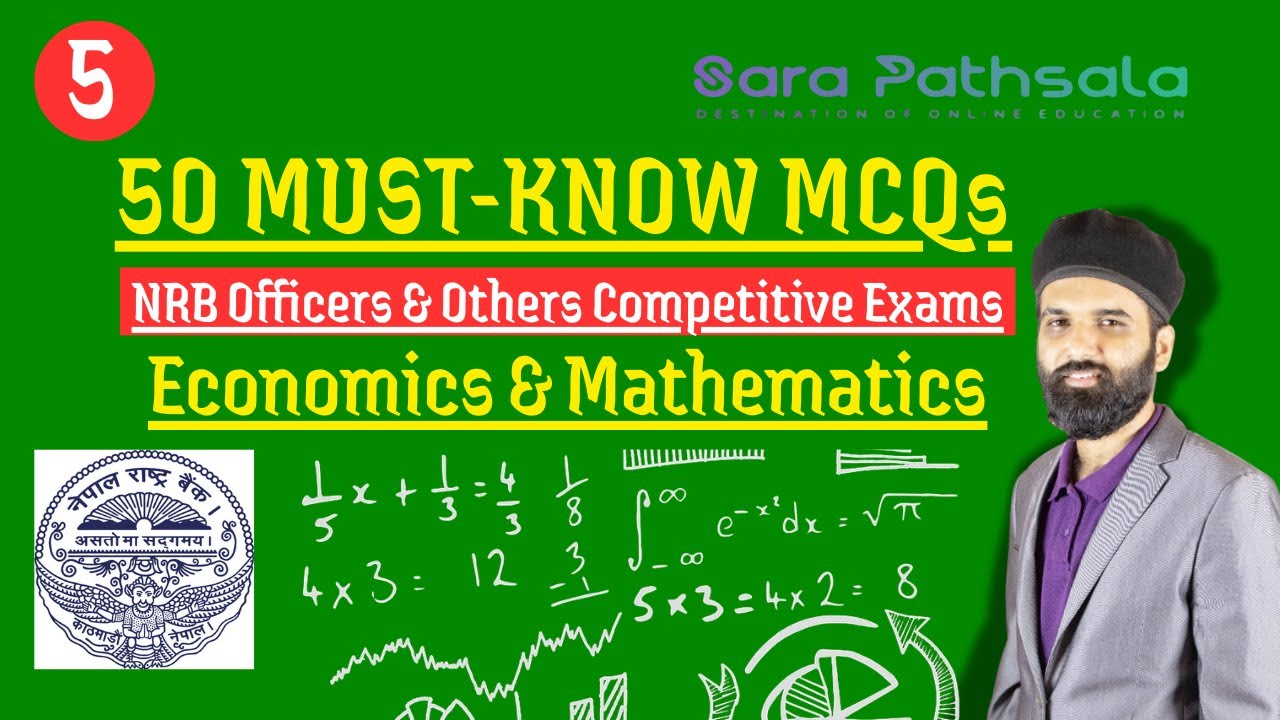50 Essential Economics, Math & Stats MCQs 2026 |  NRB Officer Pre-test & MA Entrance (Volume 05) |
