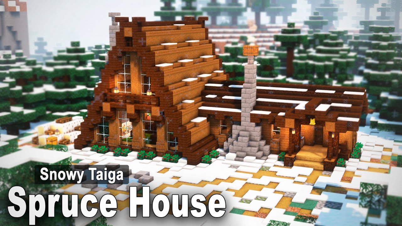 Minecraft: How to build a Winter Spruce House | Easy Tutorial
