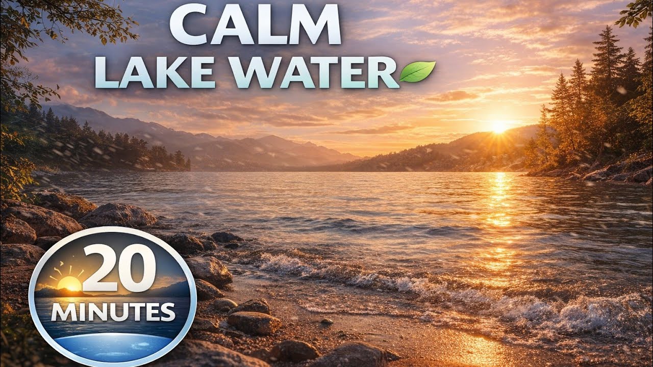 Calm Lake Water & Gentle Breeze 20 Minutes | Relaxing Nature Sounds for Stress Relief#youtube#sleep