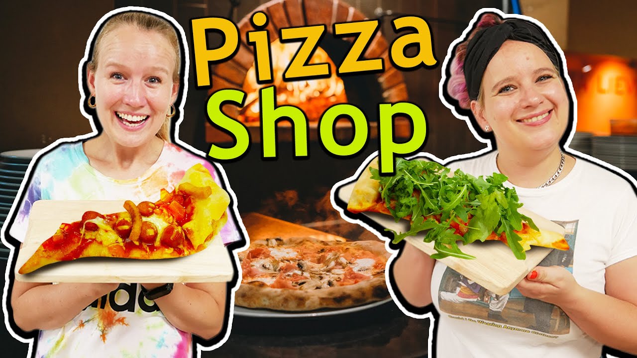 UNSER PIZZA SHOP mit leckeren XXL PIZZASTÜCKEN Pizza Bäckerinnen Eva & Kathi liefern bis ins Studio
