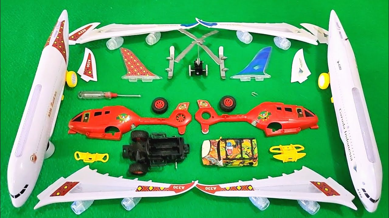 Menemukan Dan Merakit Pesawat Terbang,Pesawat Garuda,Helikopter Rescue,Truck Monster