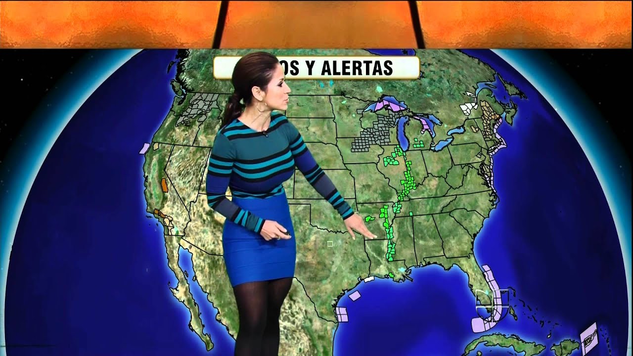 Jackie Guerrido 2011/12/14 Primer Impacto HD; Sexy blue striped dress