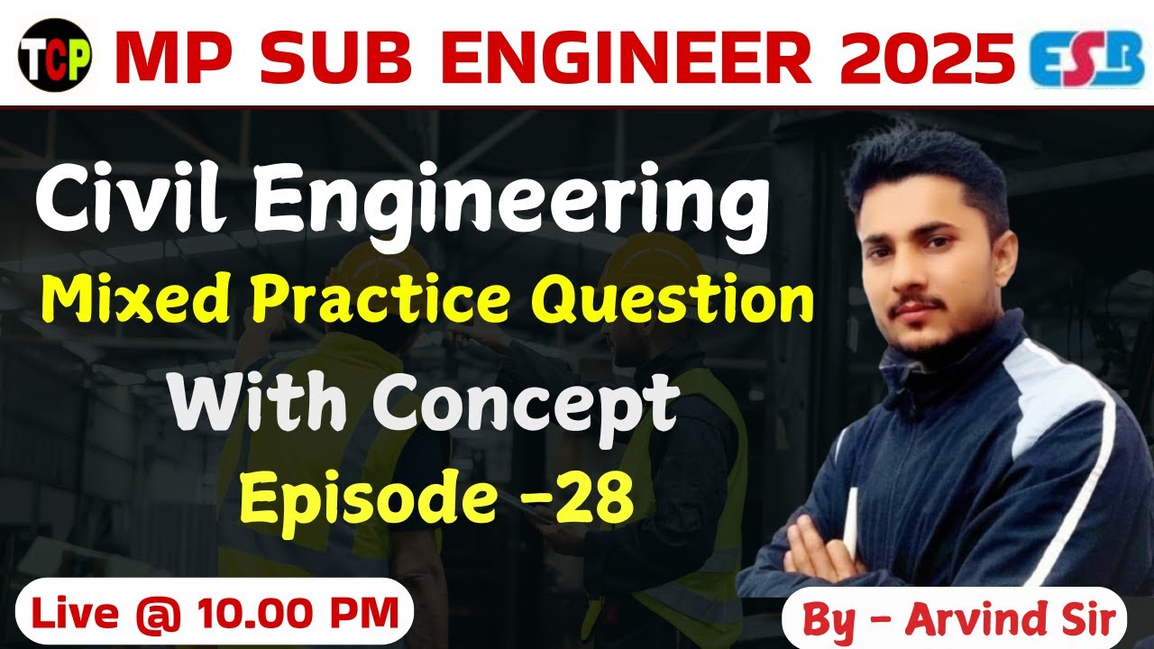 Mp Sub Engineer Vacancy - 2025 | Civil Engineering | Mixed Question Practice | Practice Session - 30