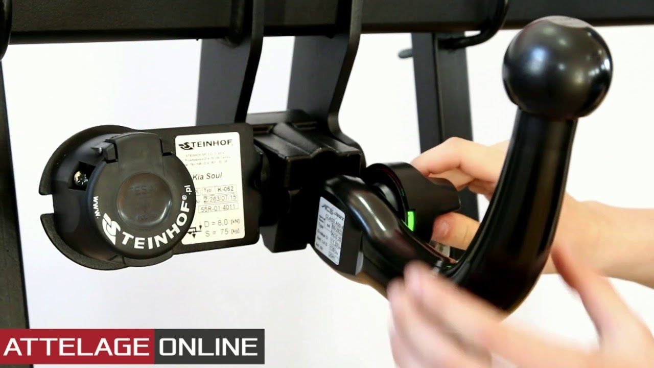 Attelage remorque avec boule détachable horizontalement sans outils