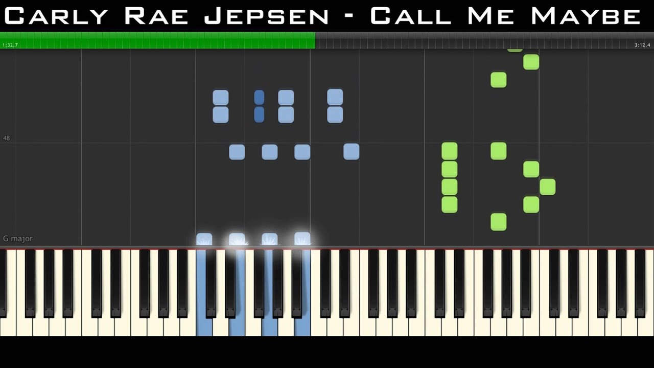 Carly Rae Jepsen Call Me Maybe[ Piano Tutorial] (Synthesia) HD