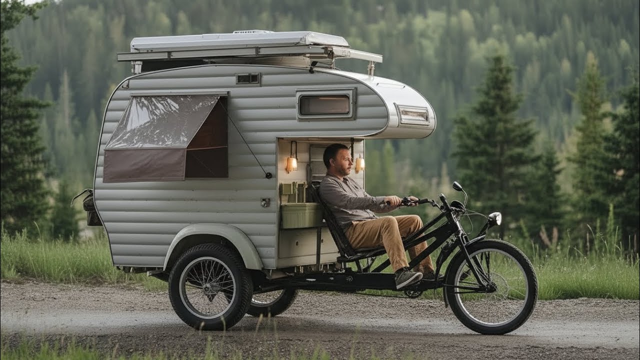 “This Electric Tricycle Camper Redefines Van Life | The Future of Smart Micro Camping 🚴‍♂️⚡”