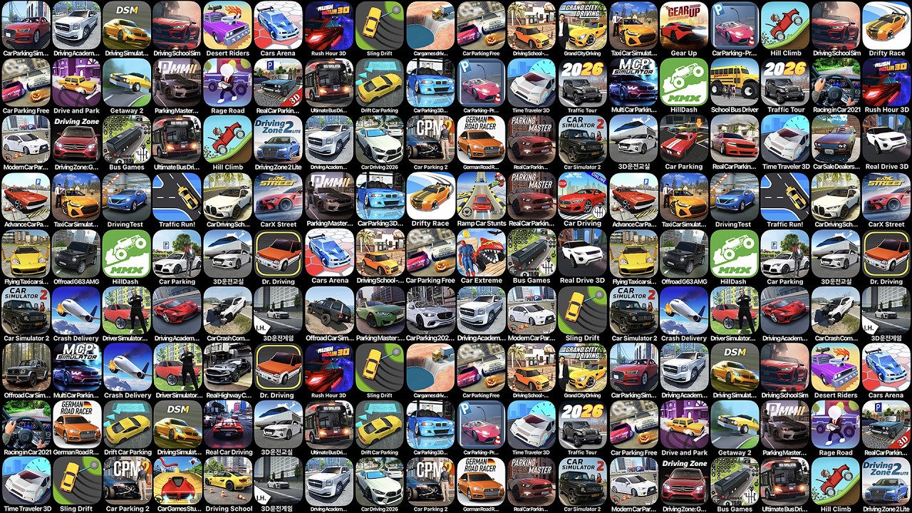 Rush Hour 3D, Offroad Car Simulator, Parking Master 2 Multiplayer 2, Taxi Car Simulator, Gear Up