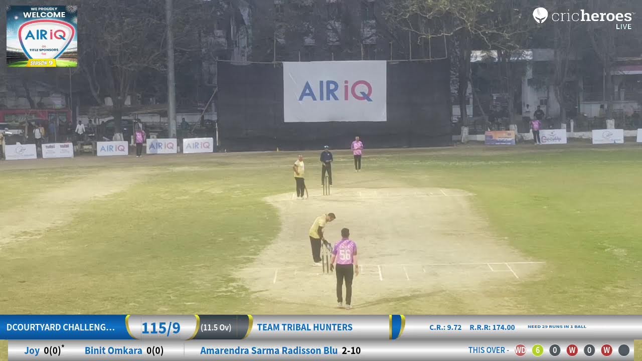 Team Tribal Hunters vs DCourtyard Challengers live cricket match | AIR IQ TFCL SEASON 9 live - Lata