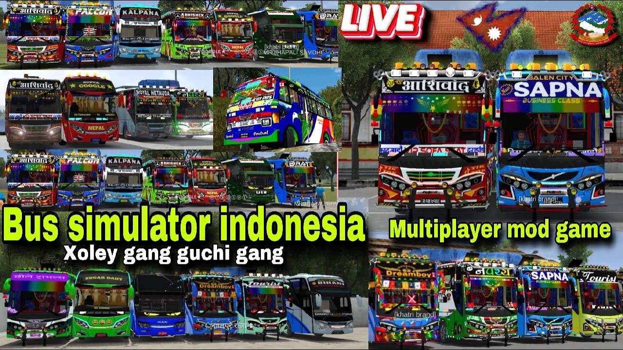 4.4.1||Multiplayer mod||bus simulator indonesia||Bahungamingnepal is live||Nepali bus skin||