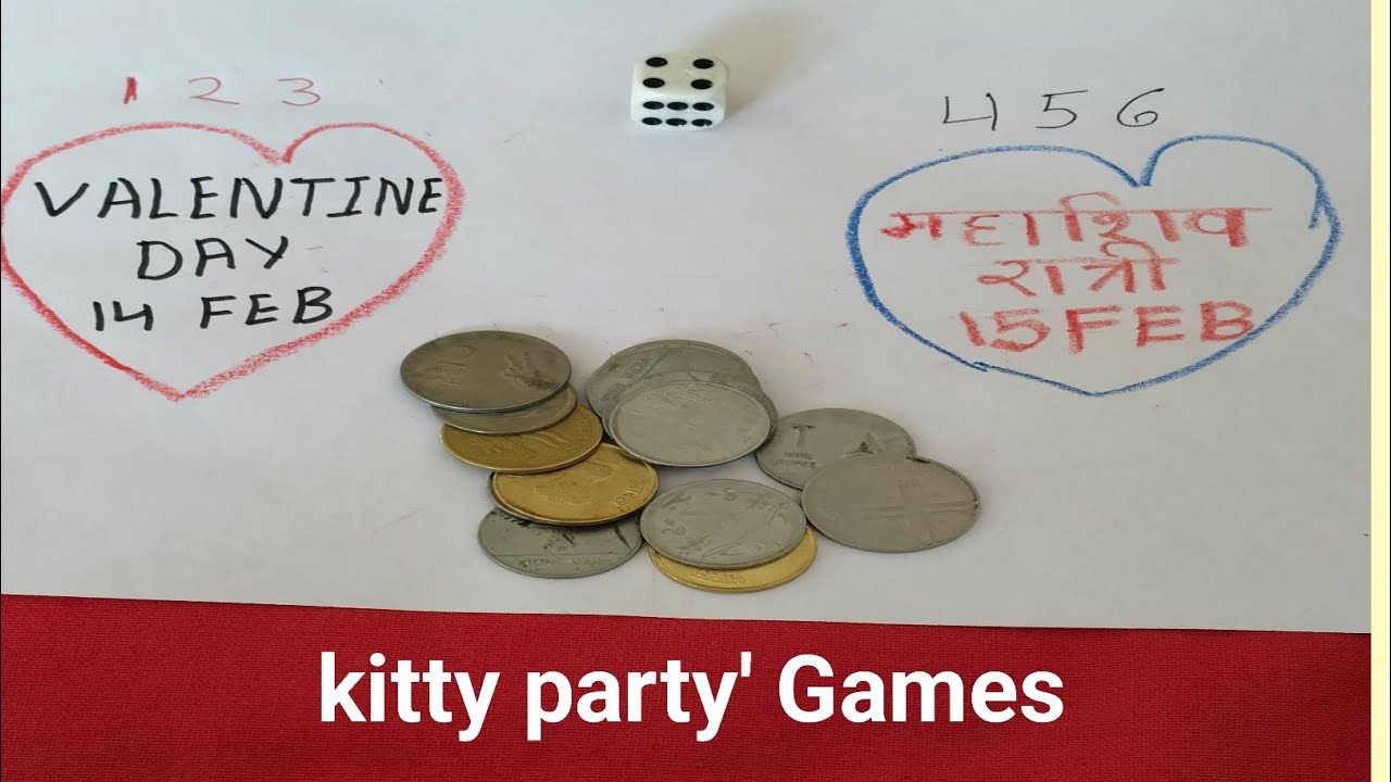 Valentine Day & Shivratri special lucky Kitty game with coins and dice किट्टी पार्टी गेम 