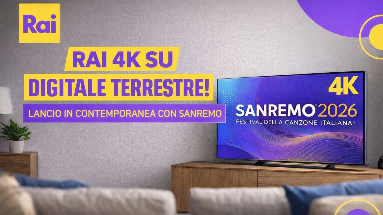 Sanremo 2026 in 4K sul Digitale Terrestre: arriva RAI 1 4K