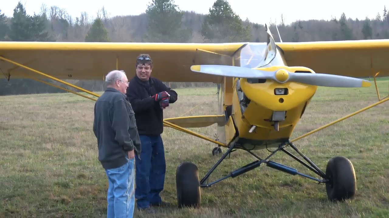 kevin visits biggles in his piper PA11 feb 7, 2018