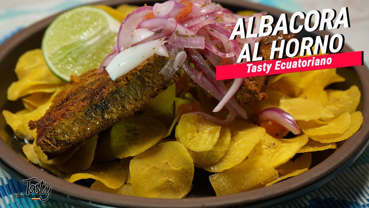 ALBACORA AL HORNO... con chifles y ensaladíta!!