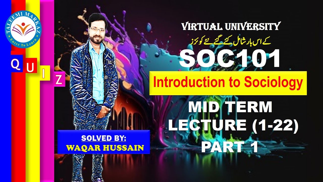 SOC101 Midterm Quiz solution by taleemi markaz part 1