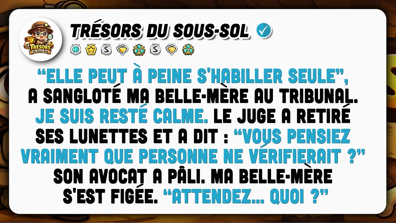 Au Tribunal, Ma Belle-mère Me Disait Folle. Alors, Le Juge A Retiré Ses Lunettes Et...
