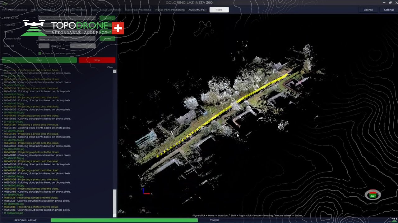 TPP interface – example of point cloud colouring | TOPODORNE