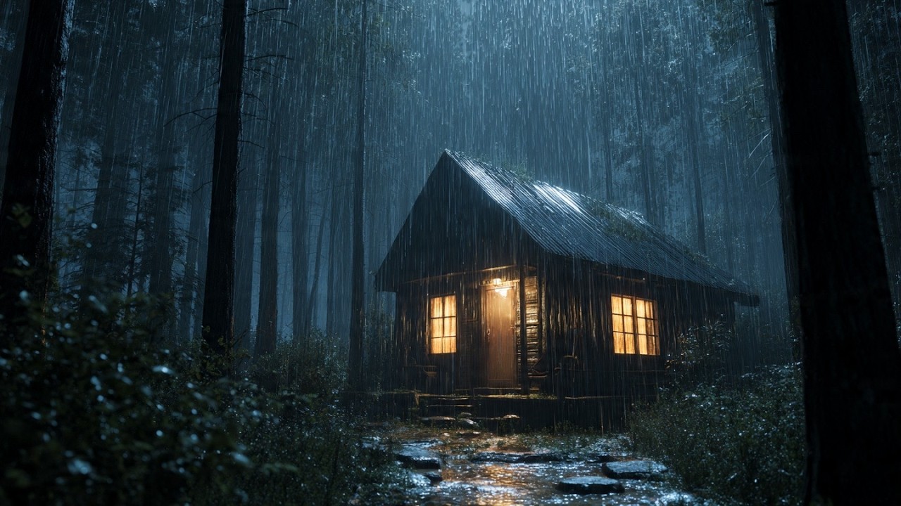 Night Rain Ambience for Sleeping Peacefully, Stress Relief, and Deep Rest