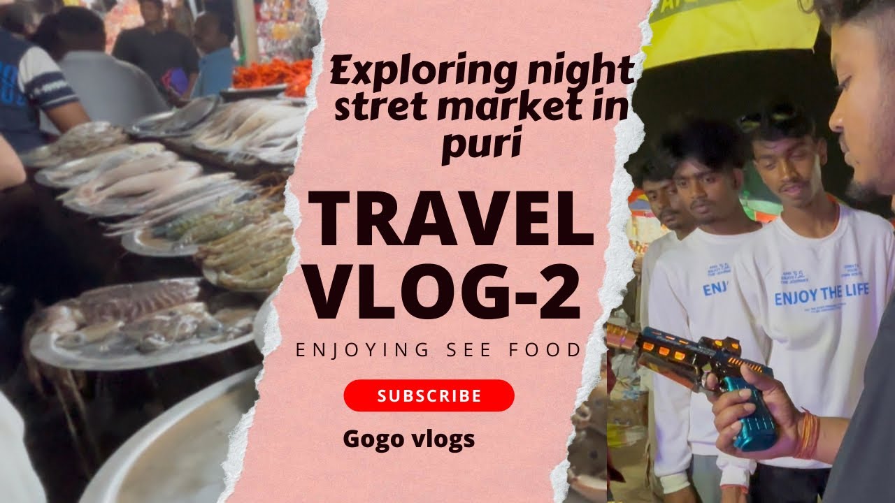 Exploring night stret market in puri😱/ travel vlog-2#trending #minivlog #vlog #travel #goldenbeach 