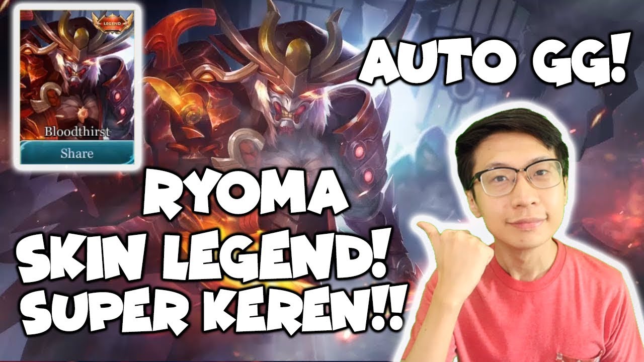 Skin Legend Ryoma Super KEREN! LANGSUNG AUTO PRO! WKWKWK - Arena of Valor