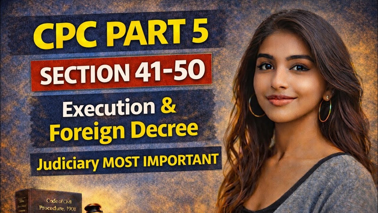 CPC Bare Act Part 5 | Section 41 to 50 Explained in Hindi | Execution of Decree | Judiciary & AIBE