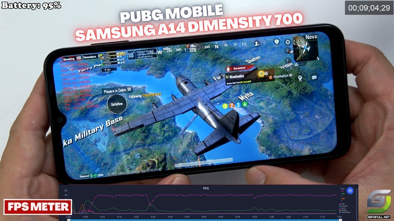 Samsung Galaxy A14 test game PUBG Mobile | Dimensity 700