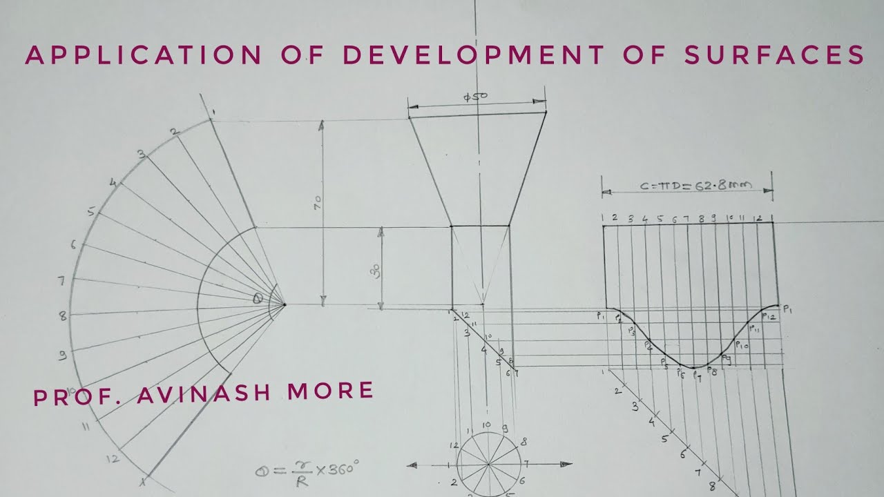 Application of Development of Surfaces #developmentofsurfaces #funnel #engineeringdrawing