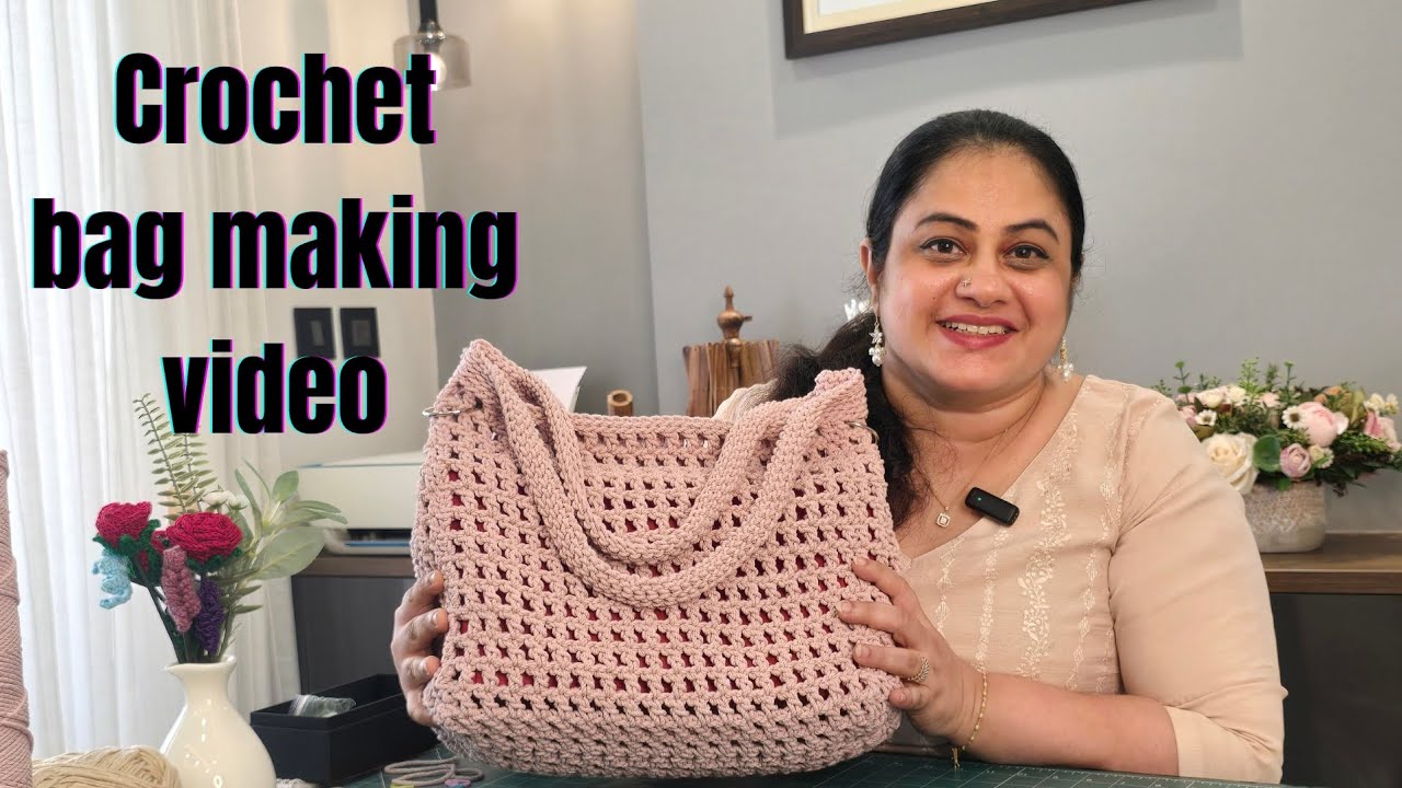 ഒരു super stylish crochet bag നമ്മുക്ക് വീട്ടിൽ ഉണ്ടാക്കാം... 🥹🥹👌👌/easy/crochet bag/dini shajohn