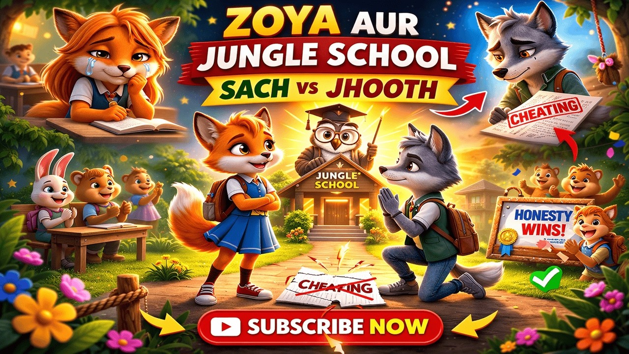 The Honest Fox | Jungle School Moral Story for Kids | Animated Animal Story