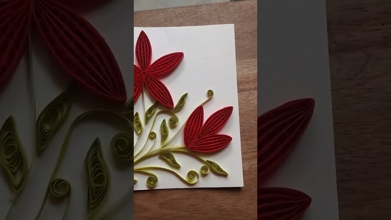paper quilling flower card for creative art work | how to quill #art#quilling #paperquill