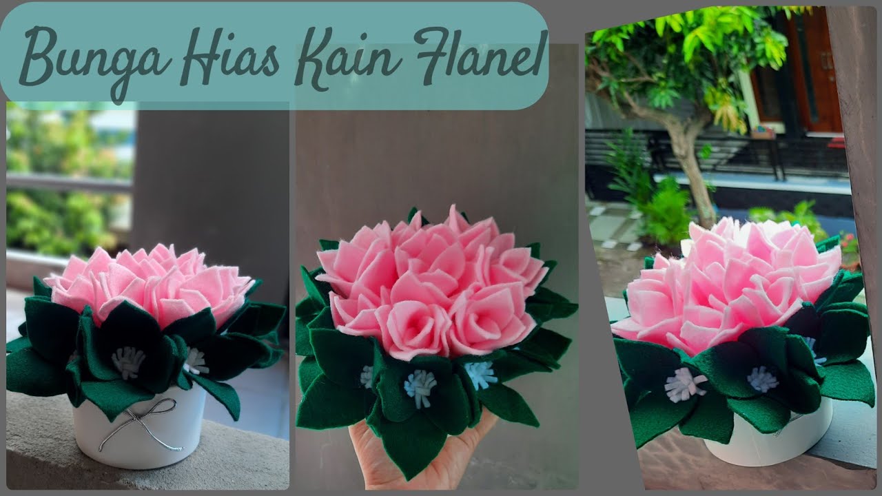 Bunga Hias Meja dari Kain Flanel -Dekorasi rumah cantik
