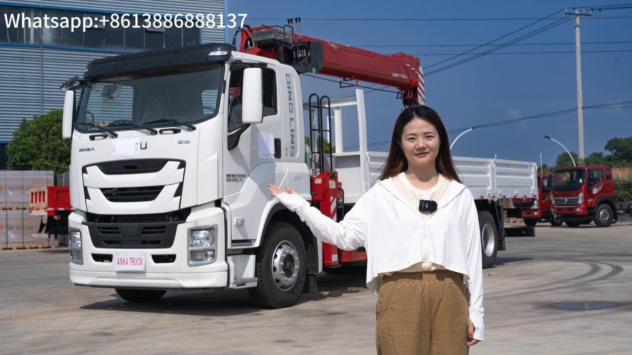 Isuzu  6x4 10 wheels 10 ton  Hydraulic straight Arm Crane configuration display