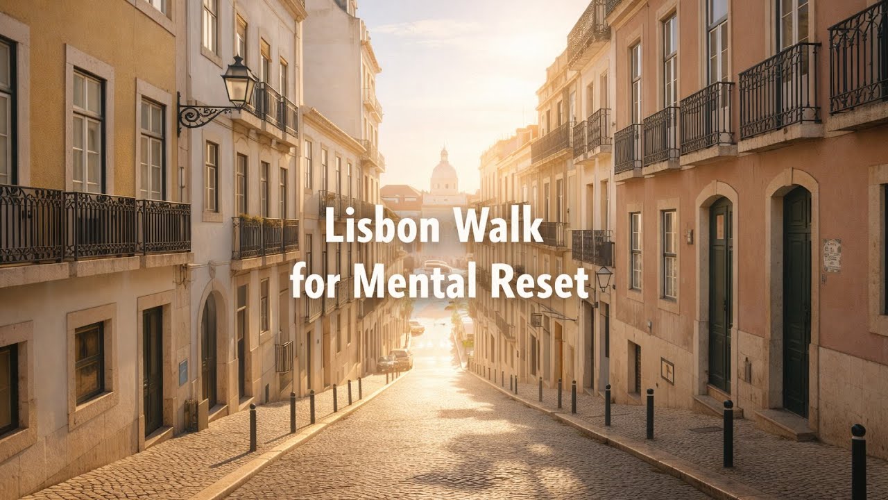 Lisbon Day Walk 4K – Calm City Ambience for Anxiety Relief & Mental Reset