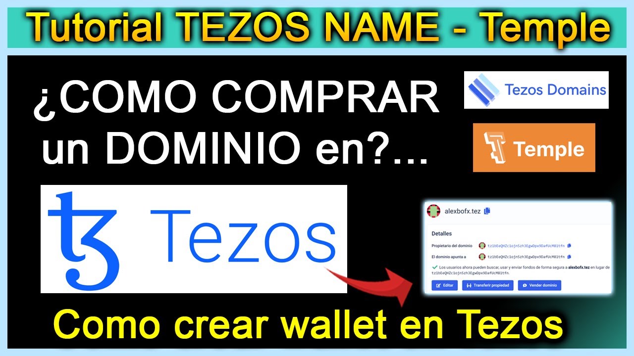 &iquest;COMO COMPRAR DOMINIOS DNS DE TEZOS DOMAINS? TEMPLE WALLET