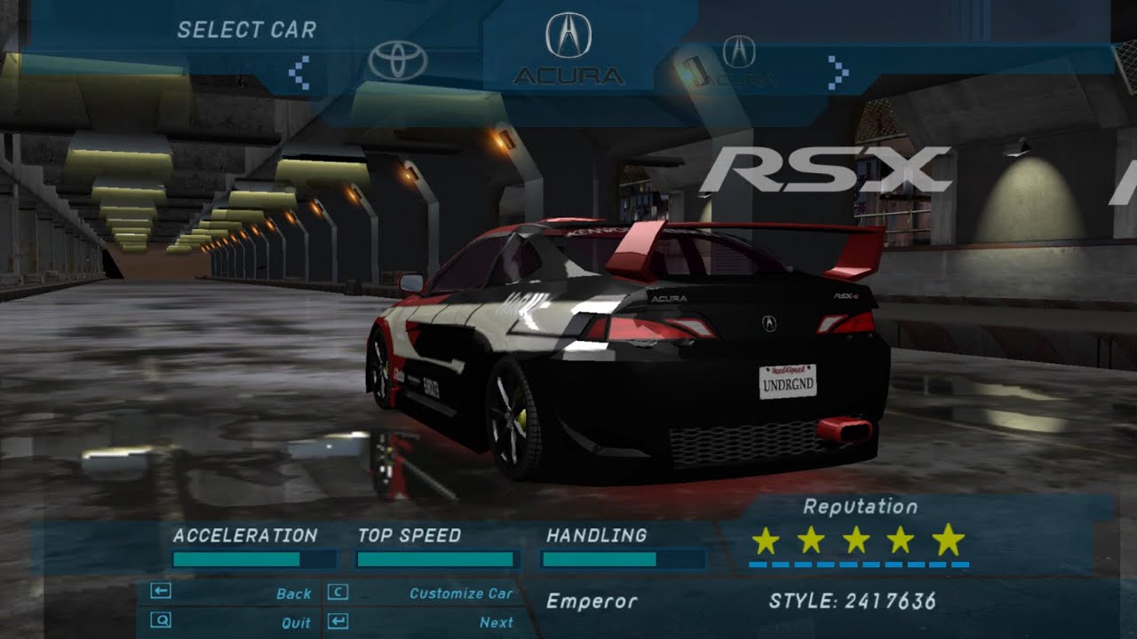 NFS Underground Definitive Edition | Acura RSX | Customization and Gameplay